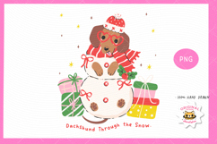 Cute Christmas Dachshund Snowman PNG | Through the Snow Product Image 1