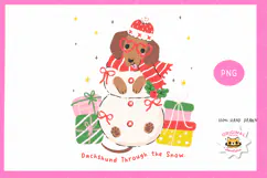 Cute Christmas Dachshund Snowman PNG | Through the Snow Product Image 1