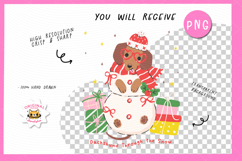 Cute Christmas Dachshund Snowman PNG | Through the Snow Product Image 4