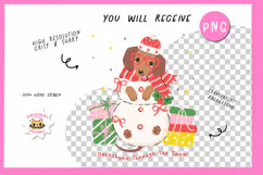 Cute Christmas Dachshund Snowman PNG | Through the Snow Product Image 4