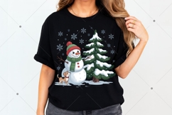 Christmas Snowman png,Funny Christmas Snowman with Dog Png Product Image 1