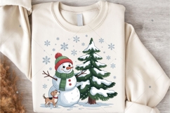 Christmas Snowman png,Funny Christmas Snowman with Dog Png Product Image 5