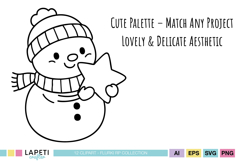 holiday snowman clipart set with transparent background