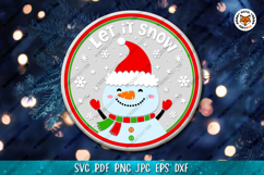 Christmas Round Sign Bundle SVG, Snowman Door Sign Product Image 16