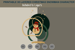 3D Layered Snowman SVG Product Image 2
