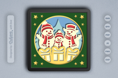 Christmas Snowman Family Layered Papercut Product Image 1