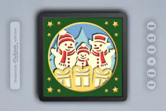 Christmas Snowman Family Layered Papercut Product Image 1