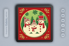 Christmas Snowman Family Layered Papercut Product Image 1