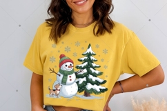 Christmas Snowman png,Funny Christmas Snowman with Dog Png Product Image 6