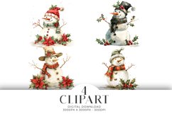Christmas Snowman Illustrations Watercolor PNG