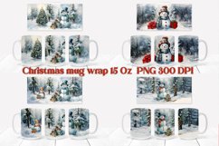 Christmas snowman mug bundle sublimation design wrap 15 Oz, Christmas mug wrap design, Christmas snowman sublimation.