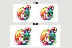 Christmas Mug Wrap For 11 oz and 15 oz, 3d Mug, Christmas Snowman Png
