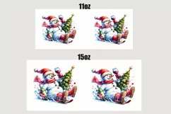 Christmas Mug Wrap For 11 oz and 15 oz, 3d Mug, Christmas Snowman Png