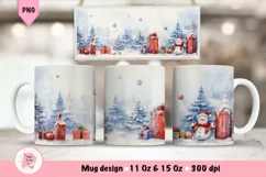 Christmas Mug Wrap Sublimation Designs, Christmas Tree Mug, Christmas Png