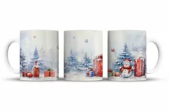 Christmas Mug Wrap Sublimation Designs, Christmas Tree Mug, Christmas Png