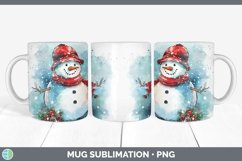 GorgeousWatercolor Christmas Mug Wrap design.