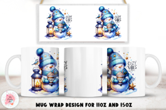 Christmas Mug Wrap For 11 oz and 15 oz, 3d Mug, Christmas Cozy Vibes Png