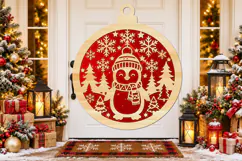 Christmas Snowman Ornament Laser Cut SVG Product Image 3