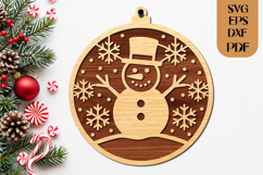 Christmas Snowman SVG Laser Cut Product Image 1