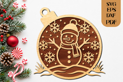 Christmas Snowman SVG Laser Cut Product Image 1