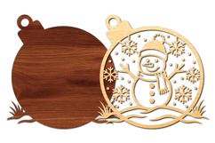 Christmas Snowman SVG Laser Cut Product Image 2