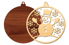 Christmas Snowman Ornament SVG Laser Cut Product Image 2