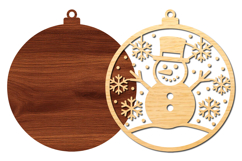 Christmas Snowman SVG Laser Cut Product Image 2