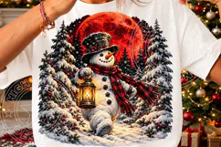 Christmas Snowman PNG | Red Moon Winter Wonderland Lantern Product Image 3