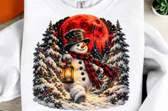 Christmas Snowman PNG | Red Moon Winter Wonderland Lantern Product Image 4