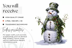 Christmas Snowman PNG Clipart for crafts & sublimation Product Image 2