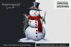 Christmas Snowman PNG Clipart for crafts & sublimation Product Image 1