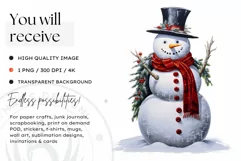 Christmas Snowman PNG Clipart for crafts & sublimation Product Image 2