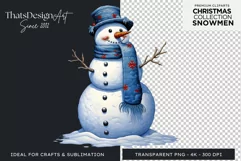 Christmas Snowman PNG Clipart for crafts & sublimation Product Image 1