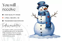 Christmas Snowman PNG Clipart for crafts & sublimation Product Image 2