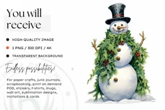 Christmas Snowman PNG Clipart for crafts & sublimation Product Image 2