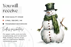 Christmas Snowman PNG Clipart for crafts & sublimation Product Image 2