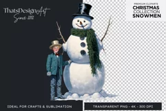 Christmas Snowman PNG Clipart for crafts & sublimation Product Image 1