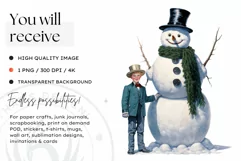 Christmas Snowman PNG Clipart for crafts & sublimation Product Image 2