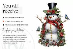 Christmas Snowman PNG Clipart for crafts & sublimation Product Image 2