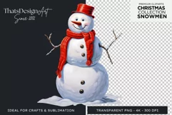Christmas Snowman PNG Clipart for crafts & sublimation Product Image 1