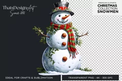 Christmas Snowman PNG Clipart for crafts & sublimation Product Image 1