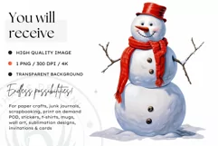 Christmas Snowman PNG Clipart for crafts & sublimation Product Image 2
