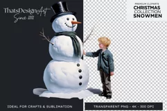 Christmas Snowman PNG Clipart for crafts & sublimation Product Image 1