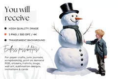 Christmas Snowman PNG Clipart for crafts & sublimation Product Image 2