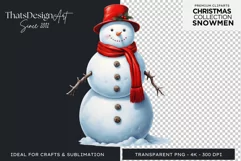 Christmas Snowman PNG Clipart for crafts & sublimation Product Image 1