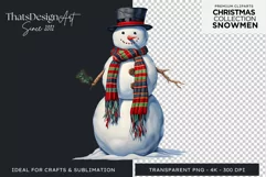 Christmas Snowman PNG Clipart for crafts & sublimation Product Image 1