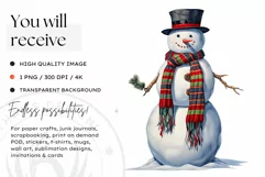 Christmas Snowman PNG Clipart for crafts & sublimation Product Image 2