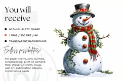 Christmas Snowman PNG Clipart for crafts & sublimation Product Image 2