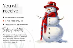Christmas Snowman PNG Clipart for crafts & sublimation Product Image 2