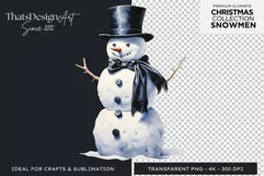Christmas Snowman PNG Clipart for crafts & sublimation Product Image 1